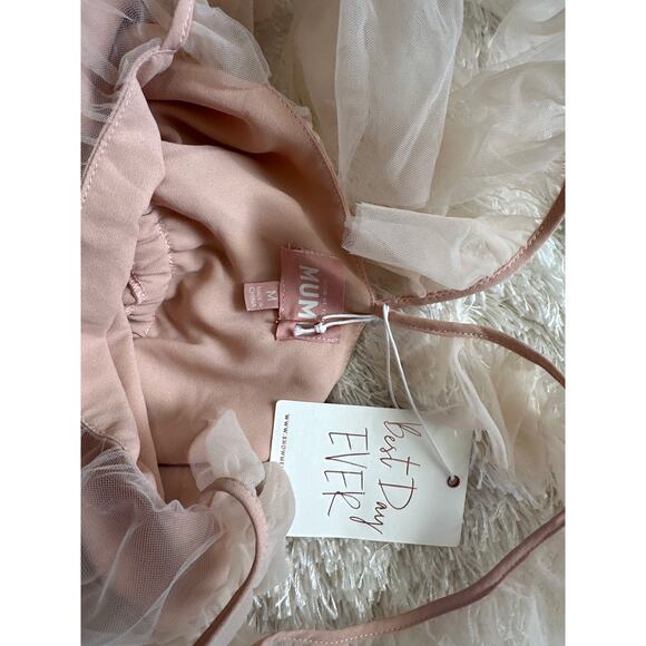 Show Me Your Mumu Fairy Tale Maxi Dress Tulle Dusty Blush SZ M NWT ($298 Retail) - Picture 10 of 10